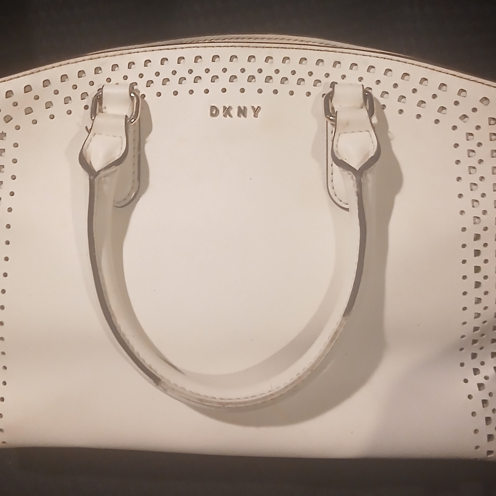 DKNY White Perforated Satchel